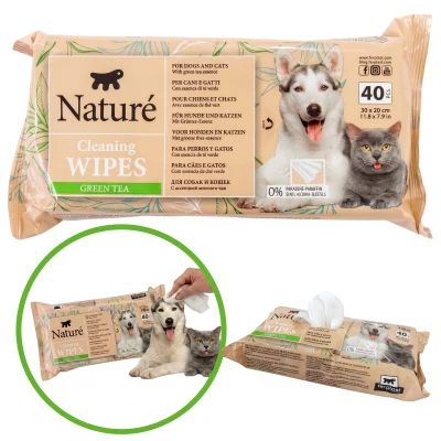 Chusteczki Zielona Herbata Nature 40szt Wipes Zestaw Pielęgnacja Delikatne