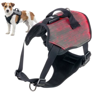 Szelki LED Ferplast Optical rozmiar S Szare dla Psa Uprząż Widoczne 4 Kolory Świecenia