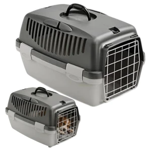 TRANSPORTER GULLIVER 1 DLA PSA KOT KRÓLIK 48x32x31cm SZARY Metal