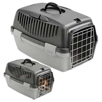 TRANSPORTER GULLIVER 1 DLA PSA KOT KRÓLIK 48x32x31cm SZARY Metal