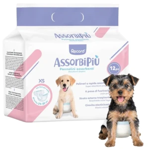 Pieluchy Dla Psa Record Assorb XS 12szt Majtki Ochronne Mocne Rzepy