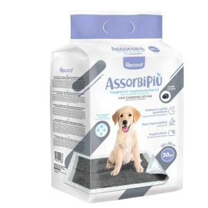  Chłonne Podkłady Higieniczne Maty do Nauki Sikania Record Assorb z Węglem Aktywnym 60x90cm 30szt