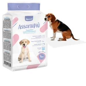 SUPERChłonne Podkłady Higieniczne Maty do Nauki Sikania Record Assorb 5 Warstwowe 120x90cm 5szt