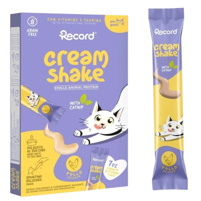 Przysmak Dla Kota Record Cream Shake Chicken Catnip 7x12g Krem Sos Kurczak