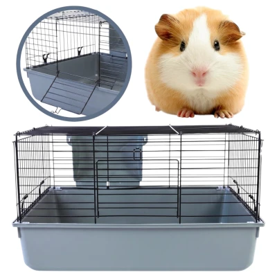MP Bergamo Cavia 60 Klatka Dla Świnki Morskiej, Gryzoni 60x44x34cm Szara ECO