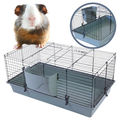 MP Bergamo Cavia 80 Klatka Dla Królika, Świnki Morskiej 79,5x43x34cm Szara ECO