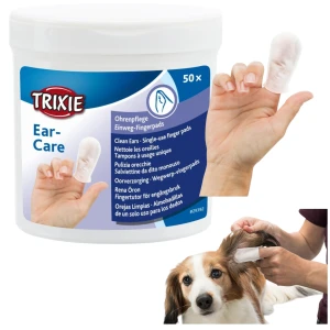 Trixie Ear Care Napalcowe Czyściki do Uszu dla Psa Kota Czyste Uszy 50szt. 