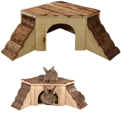 Kerbl Domek Dla Gryzoni Drewniany Świnka Morska Szynszyla Duży Drewno 37CM