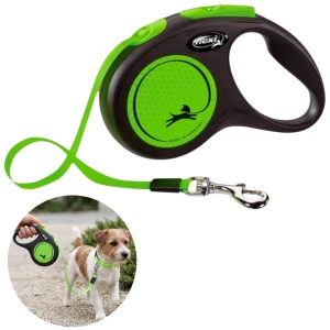 Smycz Flexi Classic Neon S Taśma 5m 15kg Zielona Odblaskowa Bezpieczna