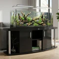 Szafka pod Akwarium Profilowane Owalne Comfort 200x80x67cm Czarna