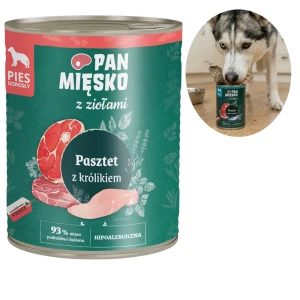 Pan Mięsko z Ziołami Pasztet z Królikiem dla Psa Karma Mokra 400g