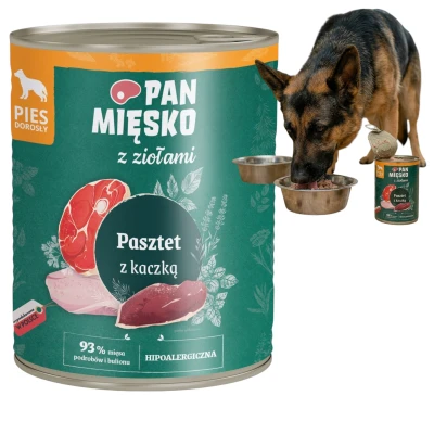 Pan Mięsko z Ziołami Pasztet z Kaczką dla Psa Karma Mokra 400g