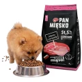 Pan Mięsko Karma dla Szczeniąt Cielęcina z Przepiórką rozm. XS 3kg