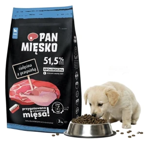 Pan Mięsko Karma dla Szczeniąt Cielęcina z Przepiórką rozm. L 3kg