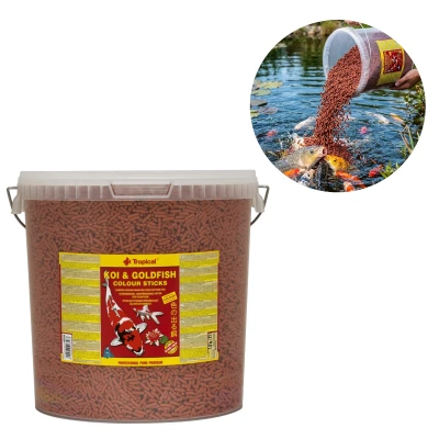 Tropical KOI&amp;GOLDFISH COLOUR STICKS 21l/1,6kg - pokarm dla ryb hodowanych w oczku wodnym