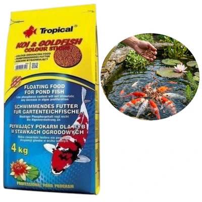 Tropical KOI&amp;GOLDFISH COLOUR STICKS 50l - pokarm dla ryb hodowanych w oczku wodnym