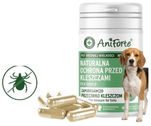 AniForte Naturalna Ochrona Przed Kleszczami Średnie Rasy 10-35kg 60 Kapsułek