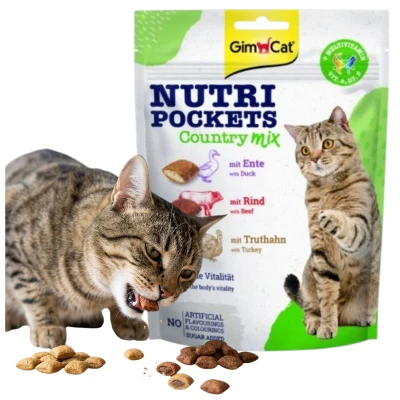GimCat Country Mix Przysmak Smaczek Przekąska dla Kota Poduszeczki z Nadzieniem 150g
