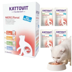 Kattovit Niere/Renal PAKIET 12x85g Karma Mokra dla Kotów z Chorobami Nerek MIX SMAKÓW