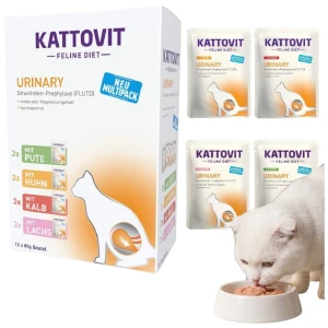 Kattovit Urinary PAKIET 12x85g Karma Mokra dla Kotów Na Układ Moczowy MIX SMAKÓW