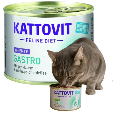 Kattovit Gastro z Kaczką Specjalistyczna Karma dla Kotów 185g