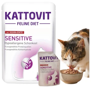 Kattovit Sensitive Karma dla Kotów Wrażliwych z Kurczakiem i Kaczką 85g