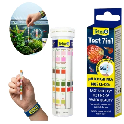 Tetra Test 7in1 Akwarystyczny Test Paskowy Analiza Wody ZESTAW 50SZT