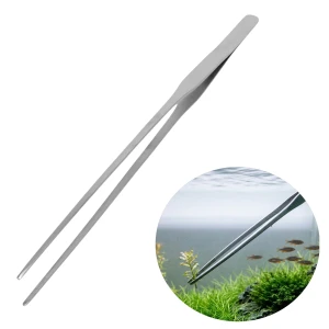 JENECA SZCZYPCE METALOWE PROSTE DO AKWARIUM PINCETA, PĘSETA 48CM