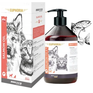 BioFeed Euphoria Olej Rybny z Łososia dla Psa Kota Omega 3 Omega 6 500ml 