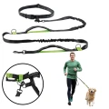 Smycz Do Biegania RECORD Z Pasem Biodrowym Jogging Amortyzator 270CM Odblask