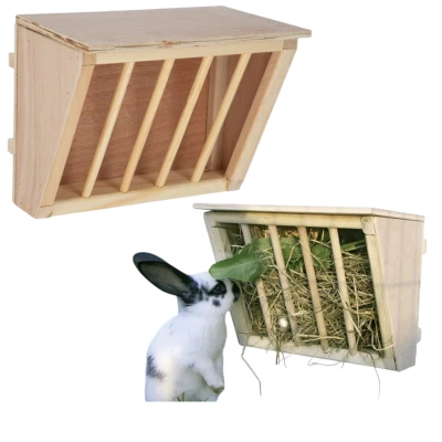 Kerbl Drewniany Paśnik na Sianko Zioła dla Królika Gryzoni z Półką 25x17x20cm