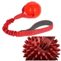 Kerbl Bungee Zabawka dla Psa Piłka na Taśmie z Amortyzatorem Czerwona 9cm