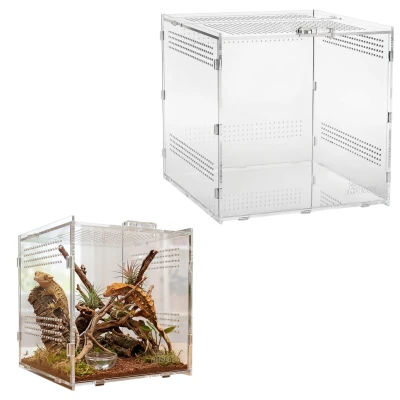 Terrarium Akrylowe DIVERSA 20x20x20 cm | Dla Pająka Gekona Owadów