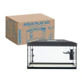 Kompletny Zestaw Akwariowy AQUOS AQUA PLAY 60 CZARNY 54L + Filtr Grzałka Oświetlenie LED do Domu i Biura