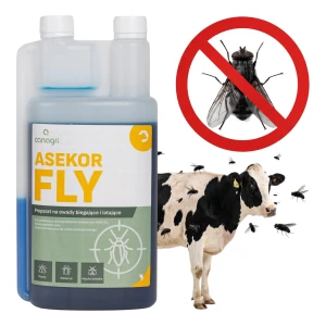 ASEKOR FLY Preparat na Owady Latające i Biegające dla BYDŁA Niebieski 1000 ml