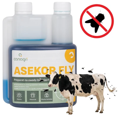 ASEKOR FLY Preparat na Owady Latające i Biegające dla BYDŁA Niebieski 600 ml