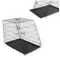 Kerbl Metalowa Klatka Kennelowa 2-drzwiowa dla Psa Trapezowa Skośna Ścięta 107x74x85cm