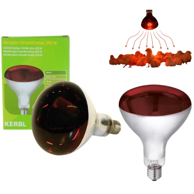 Kerbl Żarówka Promiennik Podczerwieni 150W Czerwona do Hodowli Trzody Drobiu Odchowalnika