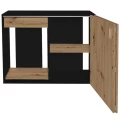 Szafka pod Akwarium Proste Elitte 120x50x90 Czarny-Dąb Artisan