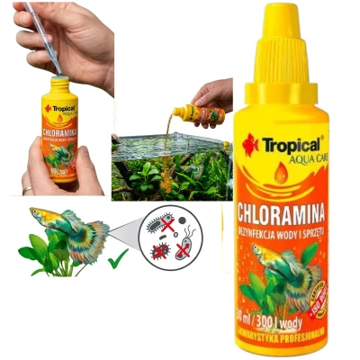 TROPICAL CHLORAMINA 30ml Odkażanie i Dezynfekcja Akwarium