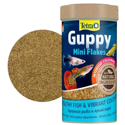 Tetra Guppy Mini Flakes 250ml Pokarm Drobne Płatki Ryby Żyworodne