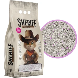 Sheriff Żwirek Bentonitowy Dla Kota Compact SUPER Zbrylający Baby Powder Pudrowy 5l