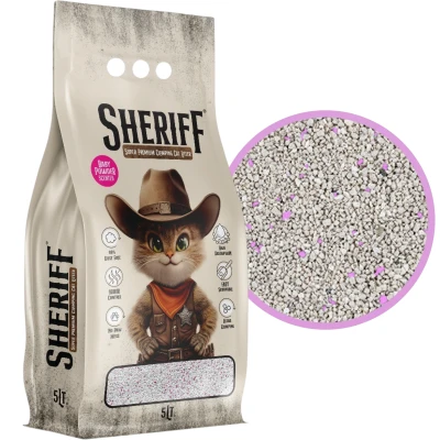 Sheriff Żwirek Bentonitowy Dla Kota Compact SUPER Zbrylający Baby Powder Pudrowy 5l