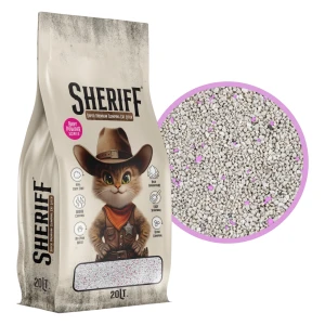 Sheriff Żwirek Bentonitowy Dla Kota Compact SUPER Zbrylający Baby Powder Pudrowy 20l