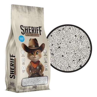 Sheriff Żwirek Bentonitowy Dla Kota Compact SUPER Zbrylający Carbon Węgiel Aktywny 20l