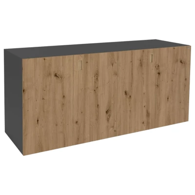 Szafka pod Akwarium Proste Elitte 200x60x90 Grafit-Dąb Artisan