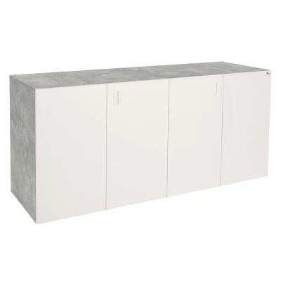 Szafka pod Akwarium Proste Elitte 200x60x90 Beton-Biały