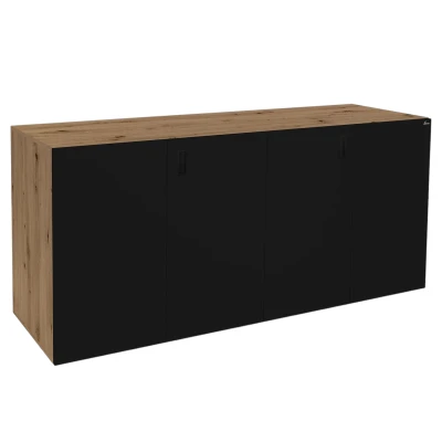 Szafka pod Akwarium Proste Elitte 200x80x90 Dąb Artisan-Czarny