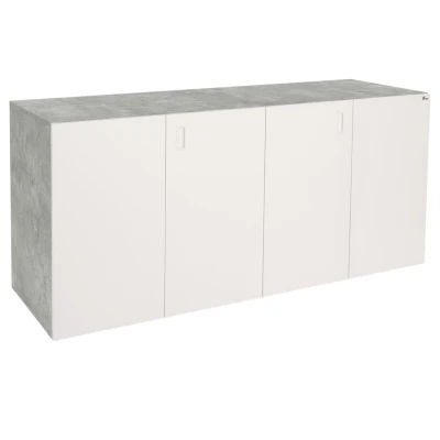 Szafka pod Akwarium Proste Elitte 200x80x90 Beton-Biały