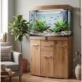 Szafka pod Akwarium Profilowane Owalne Solid 80x35x75cm Dąb Artisan